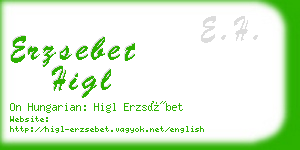 erzsebet higl business card